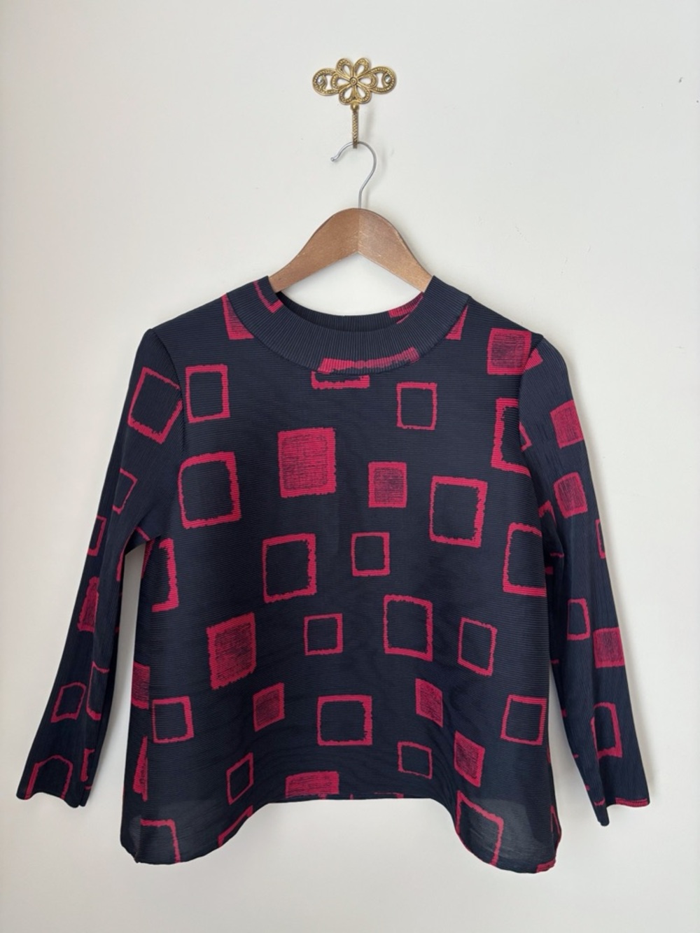 Olivia by Habitat Parisian Pleats Bella Boxy Top Small Chili
